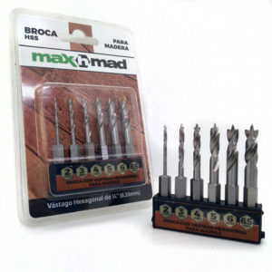 3370 - Max H Mad - Set de 6 brocas hexagonales HSS para Madera