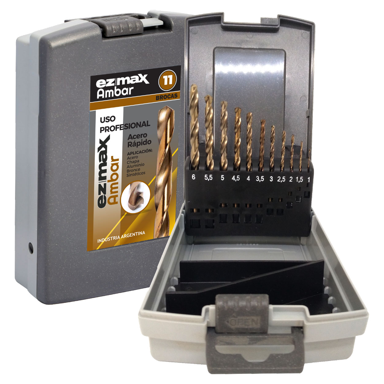3302-5090- Caja Plástico Alto Impacto - 11 Brocas EZ MAX Ambar - Imagen 2