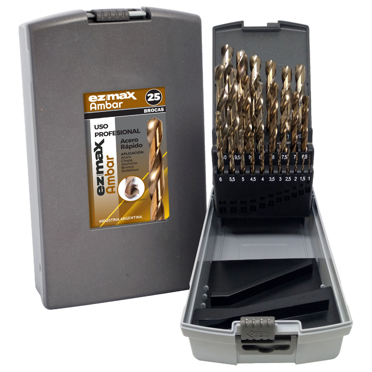 3302-5110 - Caja Plástico Alto Impacto - 25 Brocas EZ MAX Ambar - Imagen 2