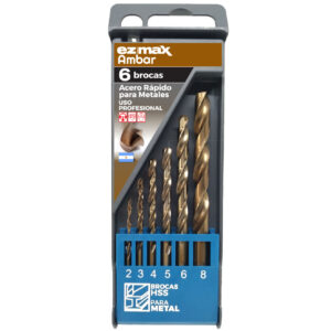 3302-9314 - Caja Plástica 6 Brocas EZ MAX Ambar